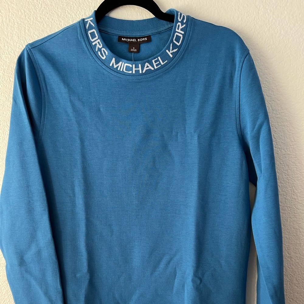 Michael Kors Logo Tape Cotton- Blend Sweater